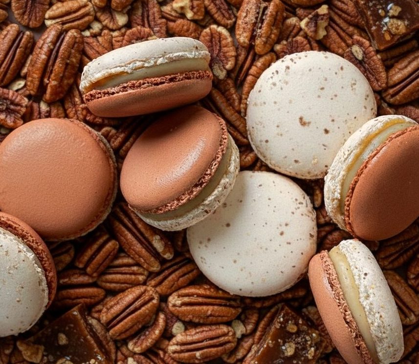 Macarons vanille caramel pécan Pierre Morel