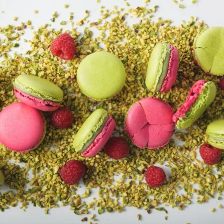 Macarons Pierre Morel pistache et framboise